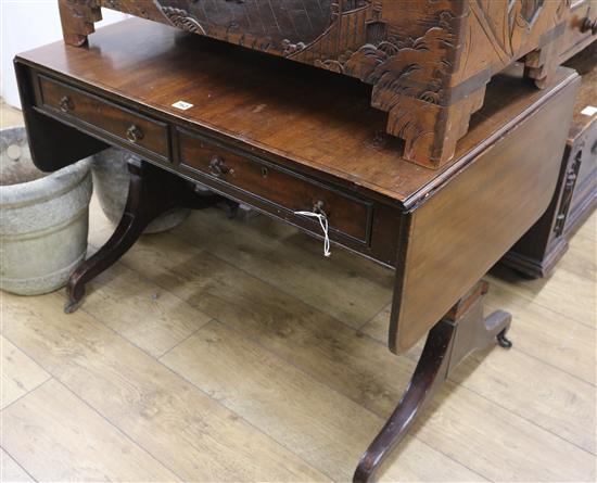 A 19th century mahogany sofa table, W.94cm